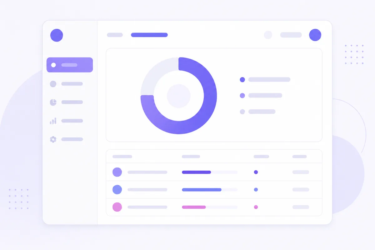 Mockup of a Kloy daily focus report with a goal header, focus rate, and time allocation table